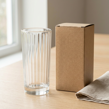 Clear Fluted Drinking Glass