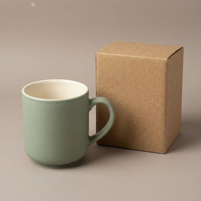 Sage Green Rounded Handle Cup - AI concept elevated view