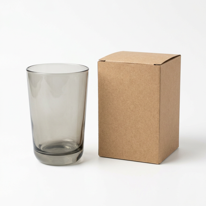 Smoke Gray Tapered Drinking Glass - AI concept white-background view