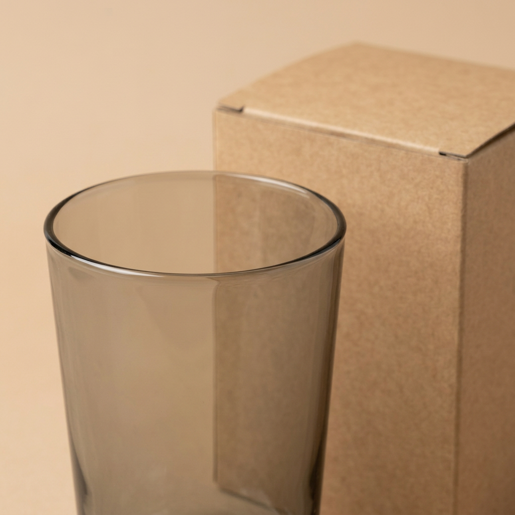 Smoke Gray Tapered Drinking Glass - AI concept rim detail