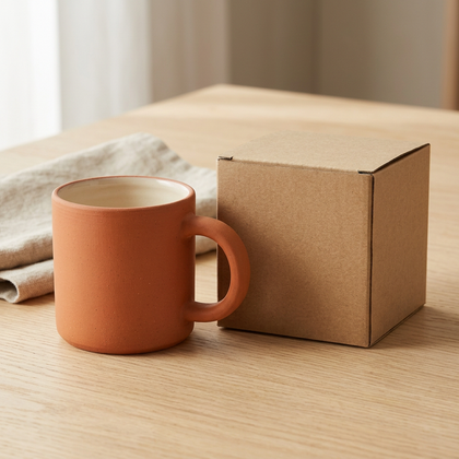 Terracotta Speckled Handle Cup