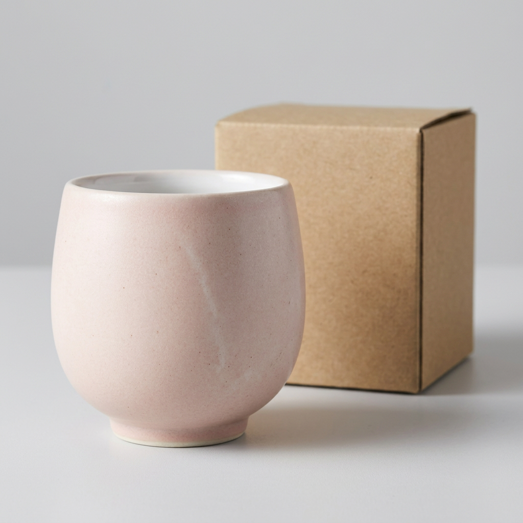 Blush Rounded Handleless Cup - AI concept body and base detail