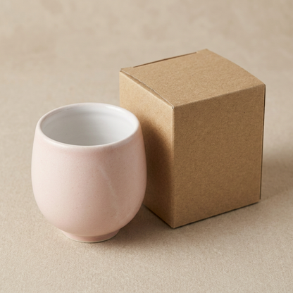Blush Rounded Handleless Cup - AI concept elevated view