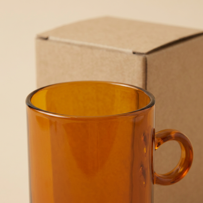 Amber Loop Handle Drinking Glass - AI concept rim detail