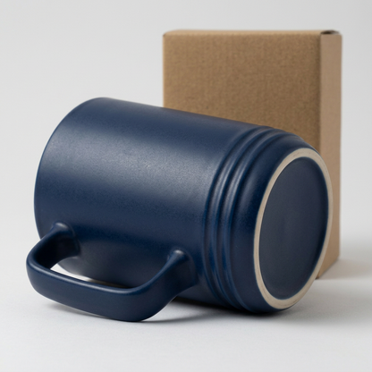 Navy Tall Cup with Squared Handle - AI concept body and base detail